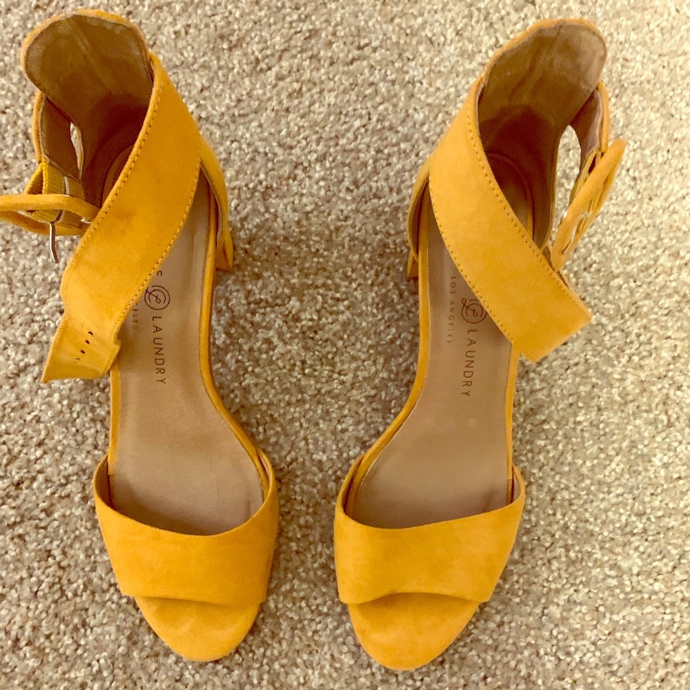 Mustard yellow shoes! Worn twice